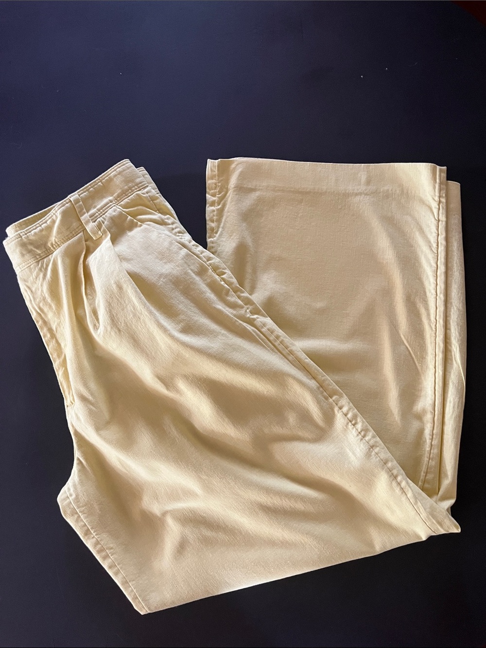 Sunshine Yellow Linen Blend Banana Republic Pants